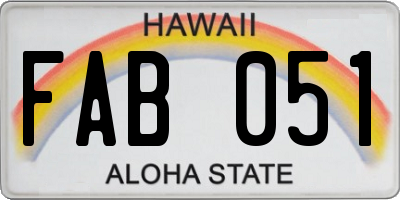 HI license plate FAB051