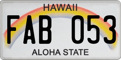 HI license plate FAB053