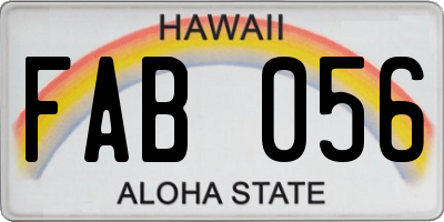 HI license plate FAB056
