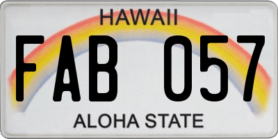 HI license plate FAB057