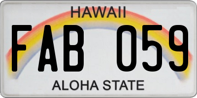 HI license plate FAB059