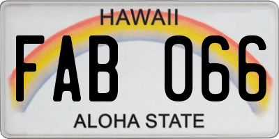 HI license plate FAB066