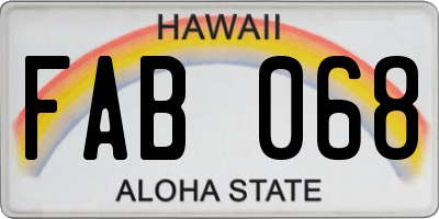 HI license plate FAB068