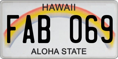 HI license plate FAB069