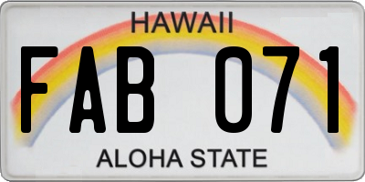 HI license plate FAB071