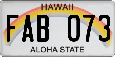 HI license plate FAB073