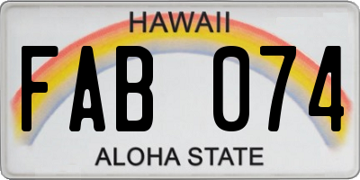 HI license plate FAB074