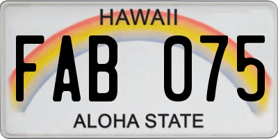 HI license plate FAB075