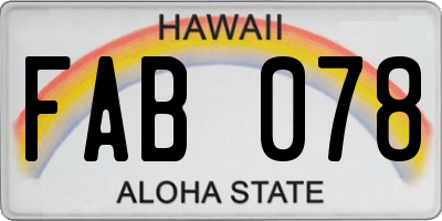 HI license plate FAB078