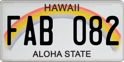 HI license plate FAB082