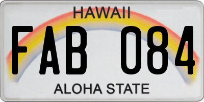 HI license plate FAB084