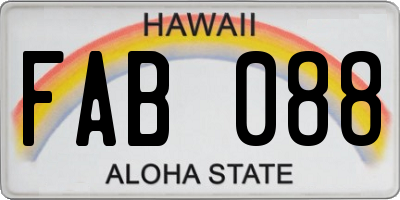 HI license plate FAB088