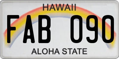 HI license plate FAB090