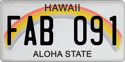 HI license plate FAB091