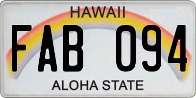 HI license plate FAB094