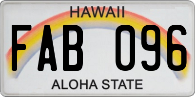 HI license plate FAB096