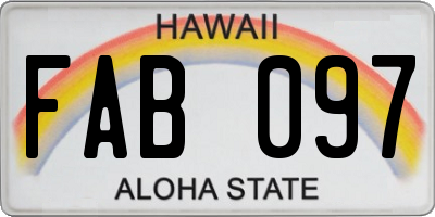 HI license plate FAB097