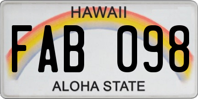 HI license plate FAB098