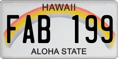 HI license plate FAB199