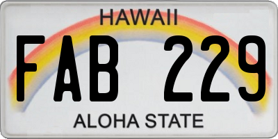 HI license plate FAB229
