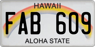 HI license plate FAB609