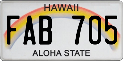 HI license plate FAB705