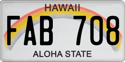 HI license plate FAB708