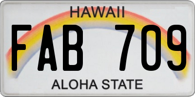 HI license plate FAB709