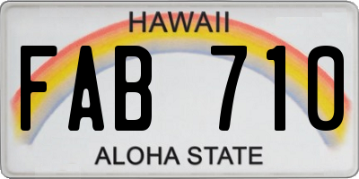 HI license plate FAB710