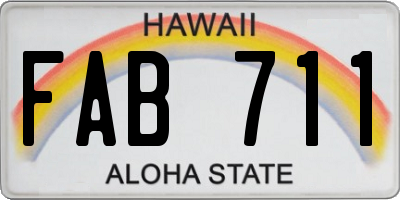 HI license plate FAB711