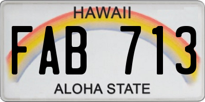HI license plate FAB713