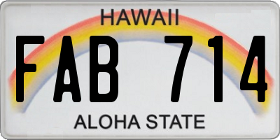 HI license plate FAB714