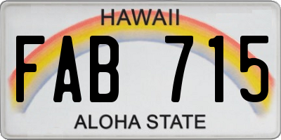 HI license plate FAB715