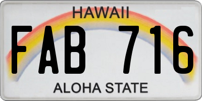 HI license plate FAB716