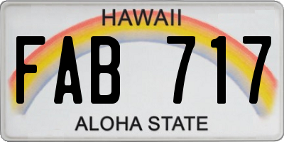 HI license plate FAB717