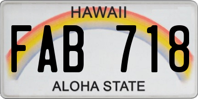 HI license plate FAB718