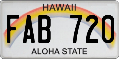 HI license plate FAB720