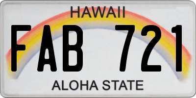 HI license plate FAB721