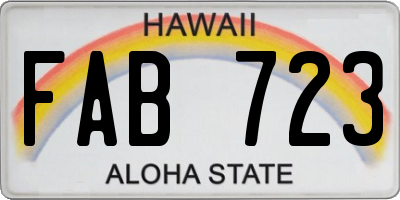 HI license plate FAB723