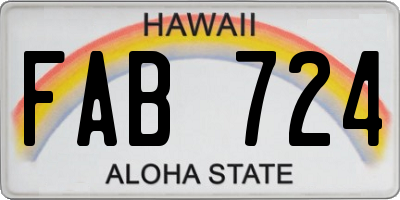 HI license plate FAB724