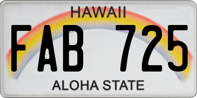 HI license plate FAB725