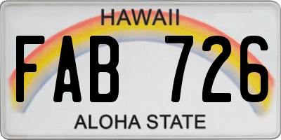 HI license plate FAB726