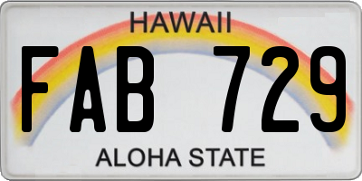 HI license plate FAB729