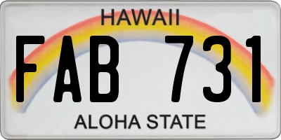 HI license plate FAB731