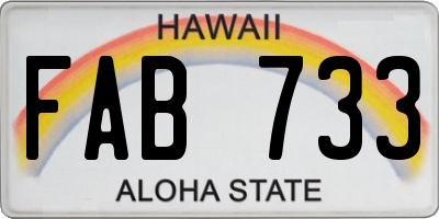 HI license plate FAB733