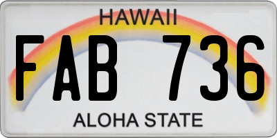 HI license plate FAB736