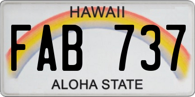 HI license plate FAB737