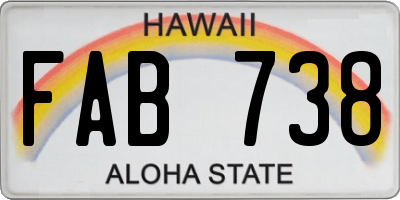 HI license plate FAB738