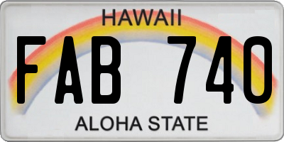 HI license plate FAB740