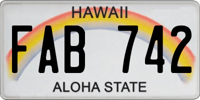 HI license plate FAB742